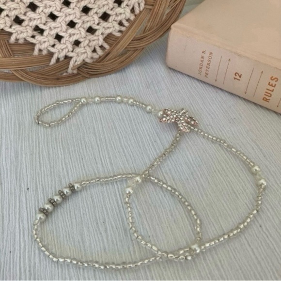 Handmade “Nadine” Starfish Pearl Hand Chain Slave Bracelet Ring Jewelry Beachy - Picture 7 of 11